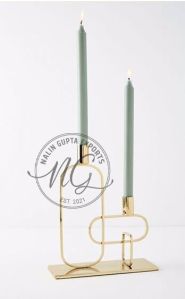 Gold Finish Metal Candle Holder