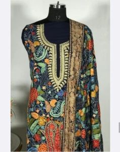 Ladies Kashmiri Embroidery Silk Suit