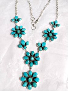 Turquoise Cluster Necklace