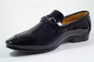 Black Leather Mens Party Wear Shoes