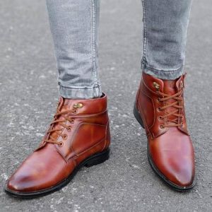 Mens Brown Leather Fashionable Boots