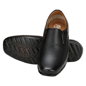 Plain Mens Black Leather Formal Shoes