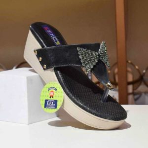 Womens Slippers heel Bow Shape