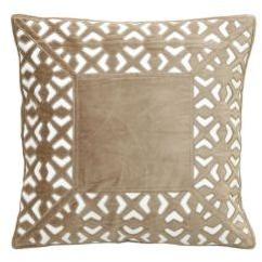 Applique Embroidered White & Beige Cushion Cover