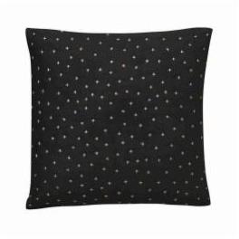 Cross Dot Quilt Embroidered Black Cushion Cover