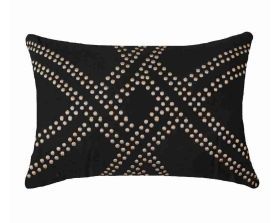 Cross Dot Quilt Embroidered Rectangle Cushion Cover