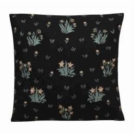 Manual Embroidered Black Square Cushion Cover