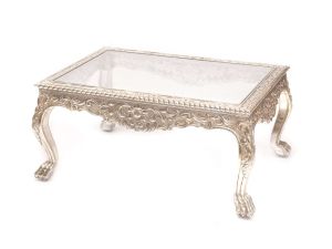 Silver Coated Centre Table with Mirror Top