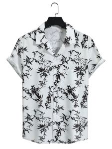 Men half sleeve printed aloha beach shirt