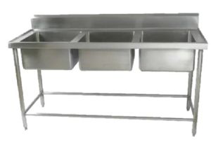 Commercial Stainless Steel Three Sink Unit