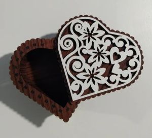 Heart Shape Teak Wood Wedding Gift Box