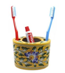 Blue Pottery Tooth Brush Holder
