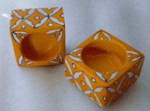 Ceramic Square Pottery Candle Stand