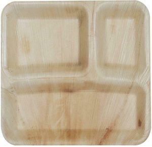 Square Partition Areca Leaf Plates