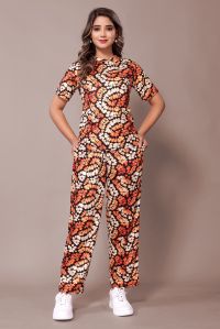 Ladies Cheetah Print Half Sleeves Co-Ord Set