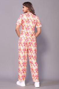 Ladies Cotton Lycra Printed Half Sleeves Co-Ord Set