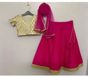 Pink Kids Ghagra Choli Set