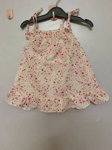 white printed girls kids jabla frock