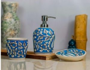 Ceramic Mugal Painting Bathroom Set