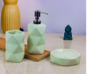 Green Ceramic Bathroom Set