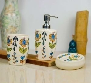 Sunflower Painting Ceramic Bathroom Set