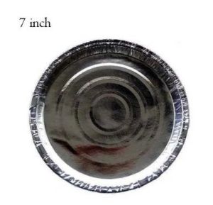 PLATE SILVER 7 Inch (Pack of 100) (Disposable Paper Plate- Silver)