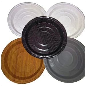 PLATE MICA PRINT 8 Inch (Pack of 100) (Disposable Paper Plate- Mica Print- Multicolor)