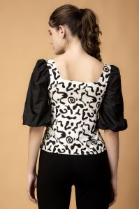 Ladies Black Printed Top