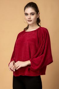 Ladies Solid Red Top
