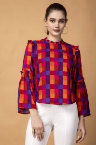Ladied Check Top