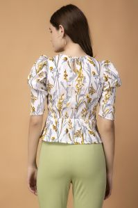 Ladies Printed Leaf Top
