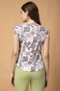 Ladies Printed High Neck Top