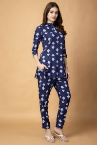 Ladies Printed Blue Co-ord Set
