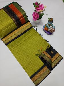 Checked Kalyani cotton saree