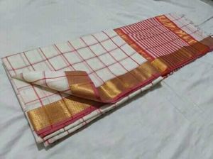 Maheshwari Handloom Silk Cotton Checks Saree