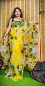 organza print saree