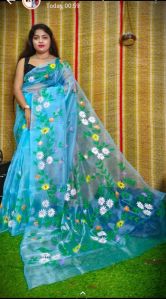 organza print saree