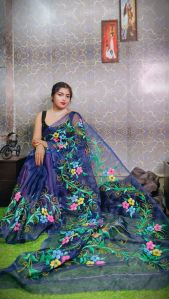 organza print saree
