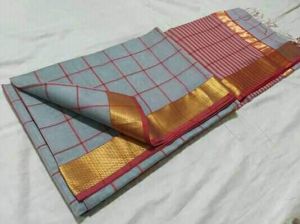 Maheshwari Handloom Silk Cotton Checks Saree