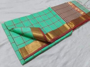 Maheshwari Handloom Silk Cotton Checks Saree