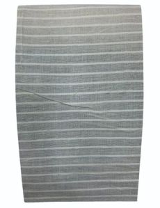 Grey Striped Cotton Dobby Fabric
