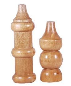 Fancy Mango Wood Flower Vase Set of 2 Pcs