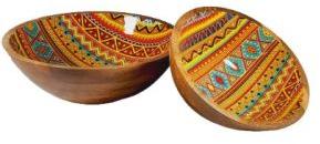 Fancy Wooden Bowl Set of 2 Pcs