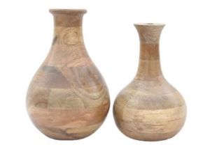 Wooden Flower Vase Set of 2 Pcs