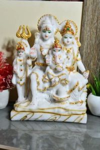 Marble Shiva Family Statue