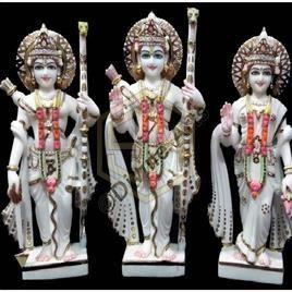 Gold Plated Marble Ram Darbar Statue