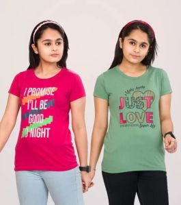 Girls Round Neck T-Shirts