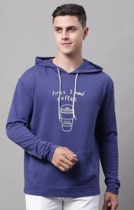 Mens Blue Fleece Hoodies
