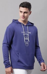 Mens Blue Fleece Hoodies
