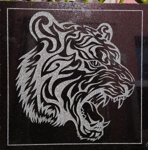 Granite Tiger Engraving